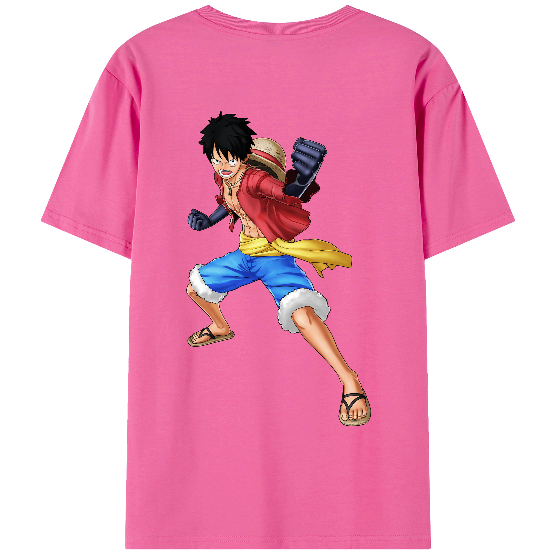 ワンピース モンキー・D・ルフィ ONE PIECE Monkey D. Luffy レディース半袖Tシャツ(バックプリント)